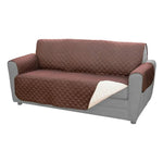 housse canapé marron quiltée réversible anti dérapante 100 polyestère moderne