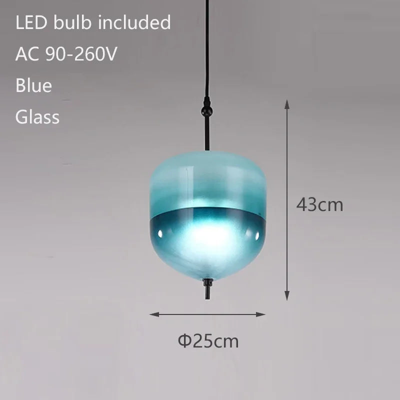 suspension lumineuse bleu blanc gris gradation couleur moderne minimaliste translucide chambre salon