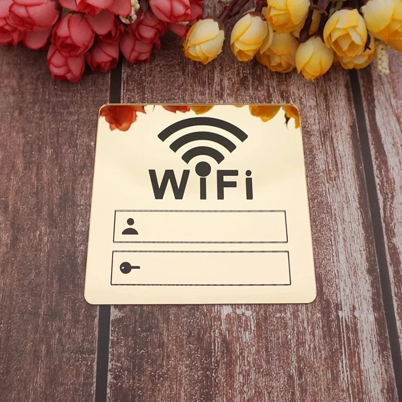 panneau wi fi adhésif acrylique moderne blanc noir doré réinscriptible stylo inclusWiFi