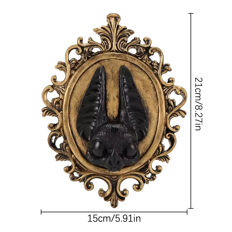 cadre mural or noir relief sculpté baroque artisanal decoration murale relief animal résine