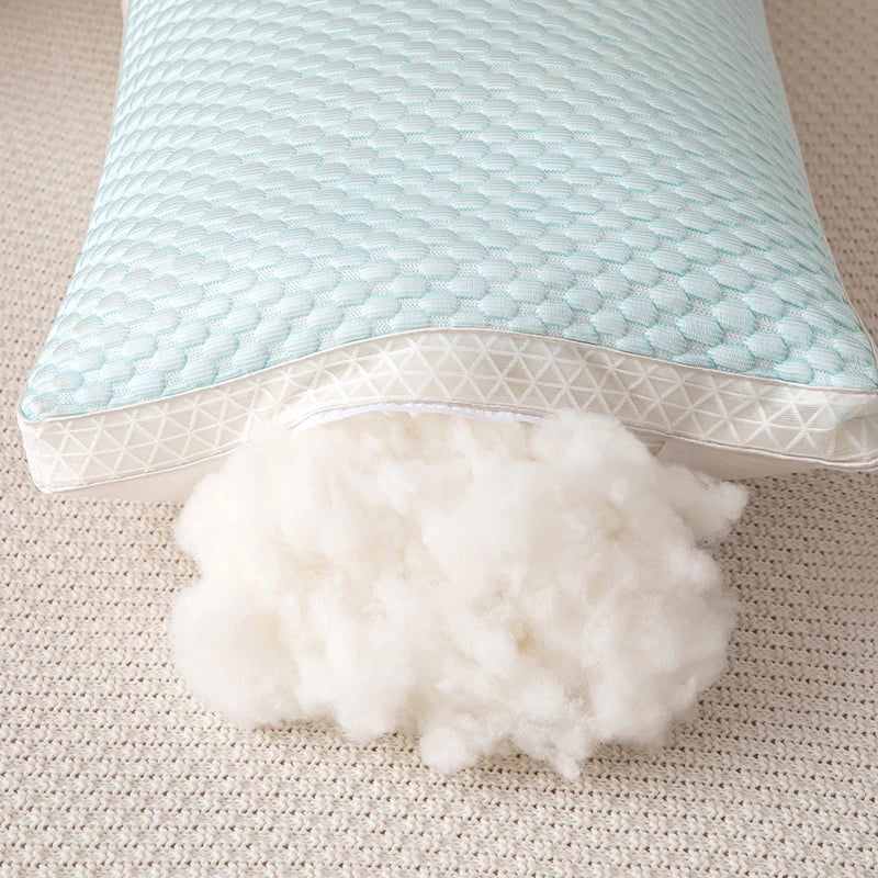 oreiller haut 3d bleu clair texture géométrique coton polyester moderne voyage lit