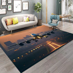 tapis moderne avion ville bleu noir blanc extérieur salon prière 80x120cm 120x160cm