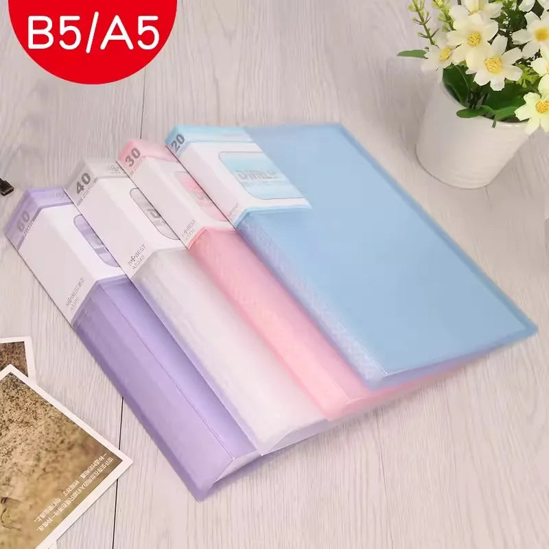 classeur transparent pvc a5 b5 organiseur documents scolaire scolaire moderne violet