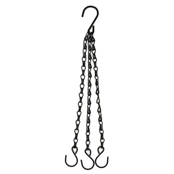 panier suspendu métal chrome noir chaines crochets rustique industriel support plante pot