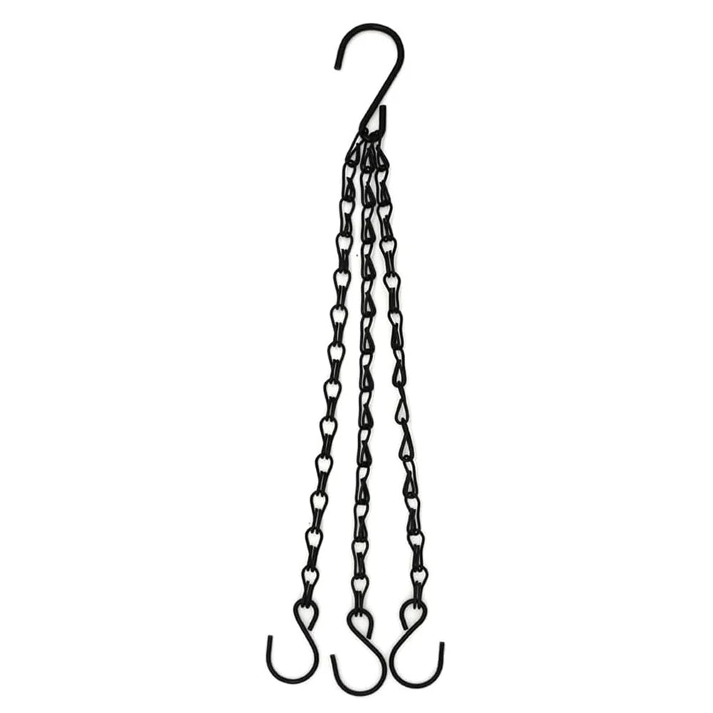 panier suspendu métal chrome noir chaines crochets rustique industriel support plante pot