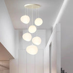 suspension lumineuse moderne blanche ronds alliage opacité éclairage intérieur salle bain led autoinstallation flux