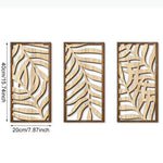 panneaux decoratifs murals modernes motifs vegetaux geometriques beige clair marron foncé vert foncé minimalistes
