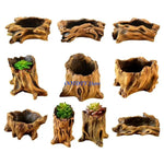 jardinière cache pot tronc arbre marron rustique plante succulente texture bois naturelle balcon jardin