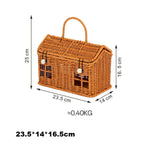paniers osier tressés traditionnels empilables marron clair utilisation multiple respectueux environnement poignées osier