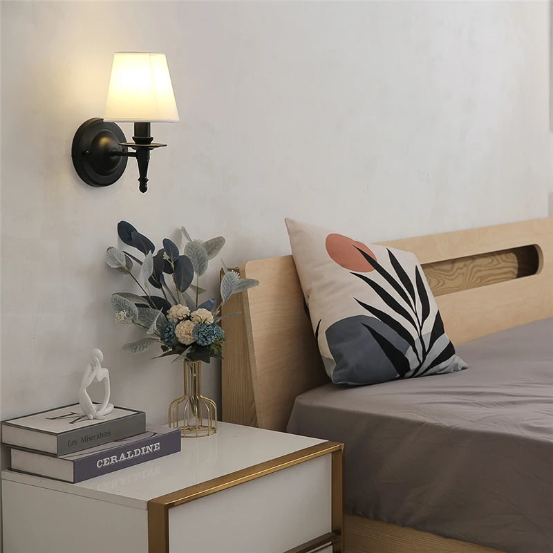 lampes murales or noir abat jour opaque classique traditionnel chambre coucher