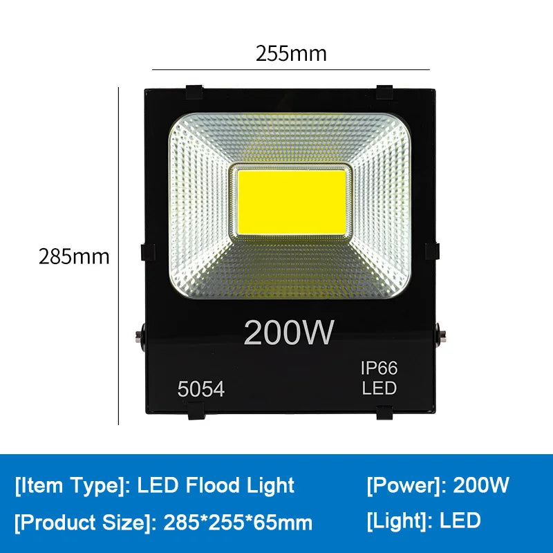 projecteur led extérieur 10w 20w 30w 50w 100w 200w ip66 moderne noir aluminium