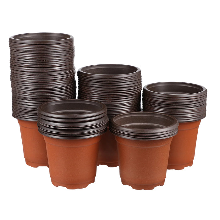 Lot de 100 pots de plantes en plastique rouge pour décoration intérieure