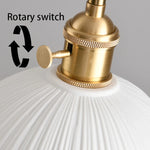 lampe suspendue moderne blanc doré rayures verticales interrupteur rotatif fixations salon chambre cuisine restaurant