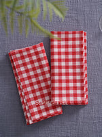 serviettes table coton carreaux rouge blanc bleu marron jaune classiques réutilisables maison party banquet