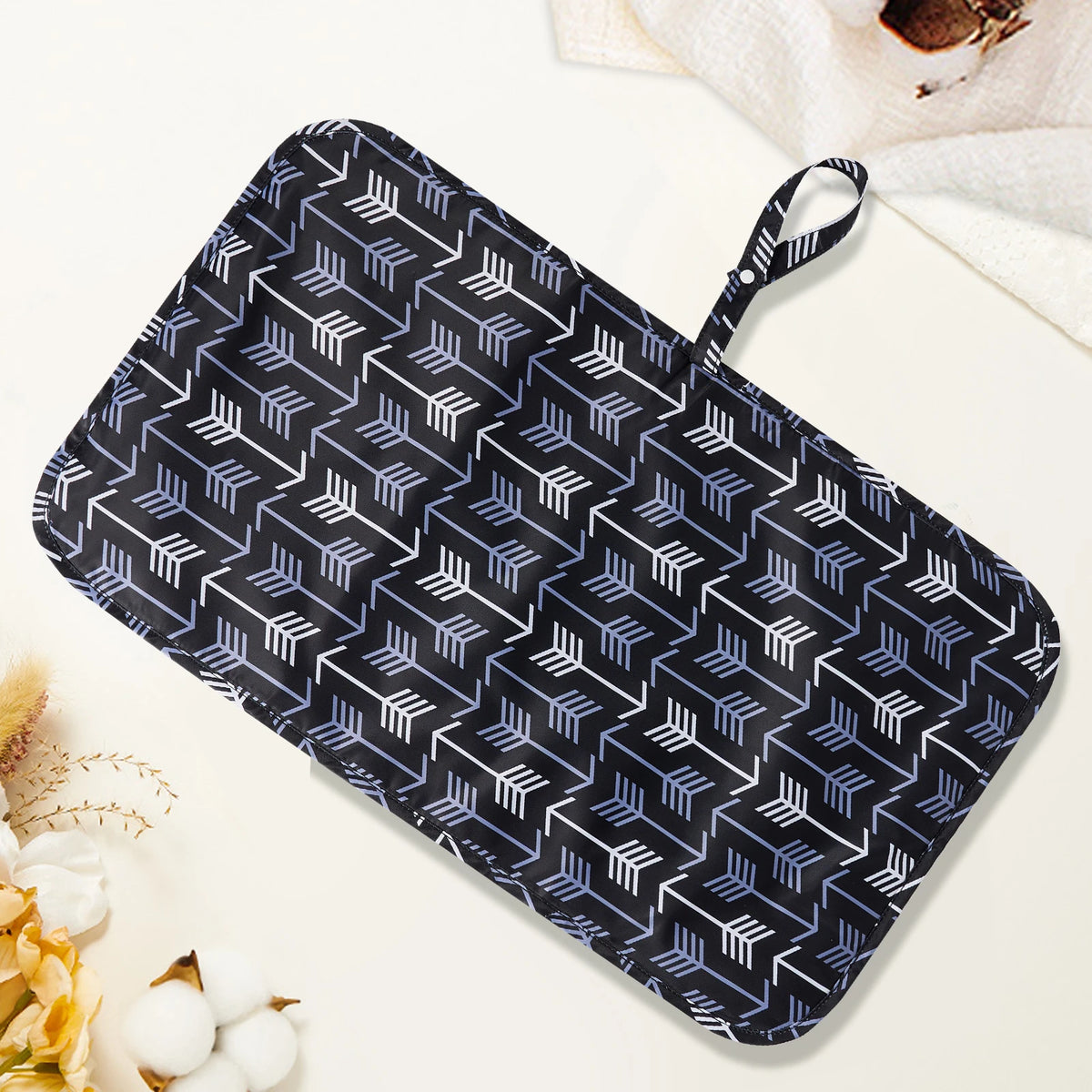 tapis bébé coussin bain gris noir léopard géométrique moderne portable durable