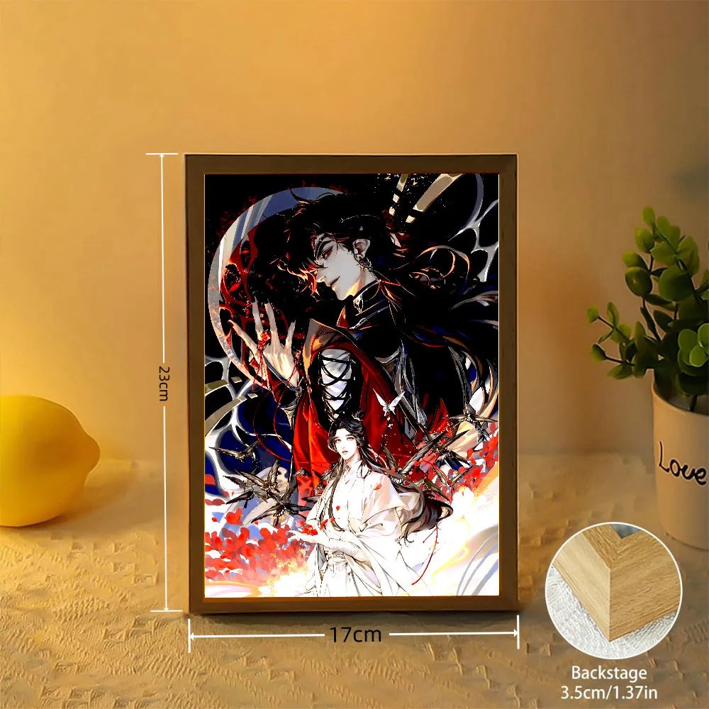 lampe décorative lumineuse illustration animée bois naturel contemporaine contrôleur luminosité