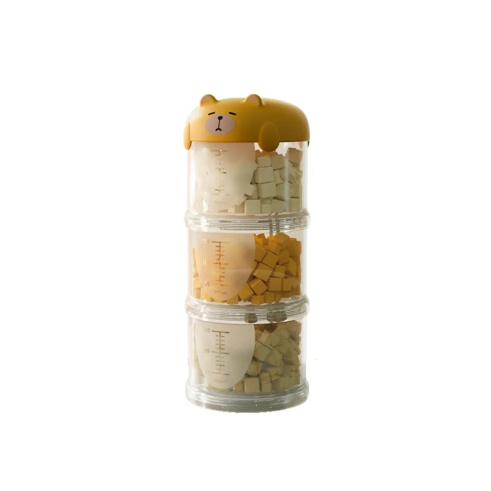 boîtes rangement aliments animaux compagnie moderne visage mignon couleur beige vert jaune étanches humidité