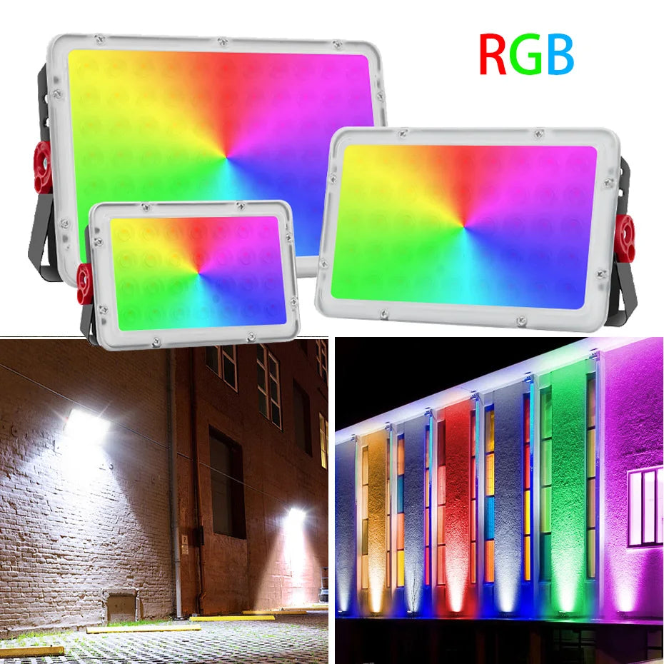 projecteurs led rgb exterieur ip66 moderne couleur variable ventilation aluminium télécommande