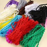 rubans ondulés polyester modernes 15 yards vert violet bleu jaune blanc noir rose