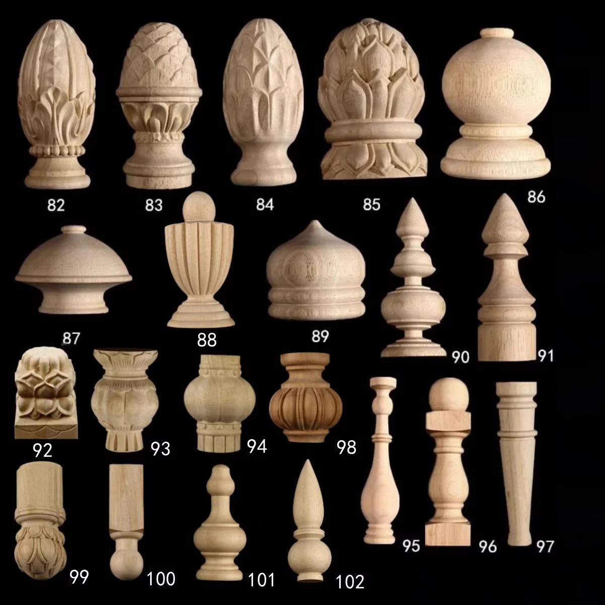 tête lit bois massif sculpté classique décoration chambre fleur lotus