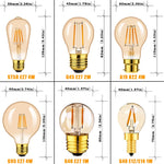ampoules led vintage edison filament doré transparentes ambre opalescent e27 e14