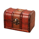 coffre bijoux vintage coffre bois rétro marron foncé ornements dorés serrure clé poignée