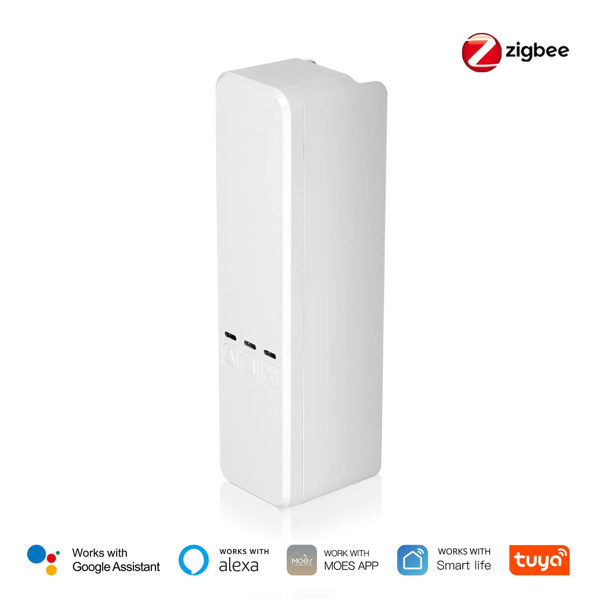 rideau électrique intelligent zigbee motorisation chainne blanc moderne controle application alexa googlehome