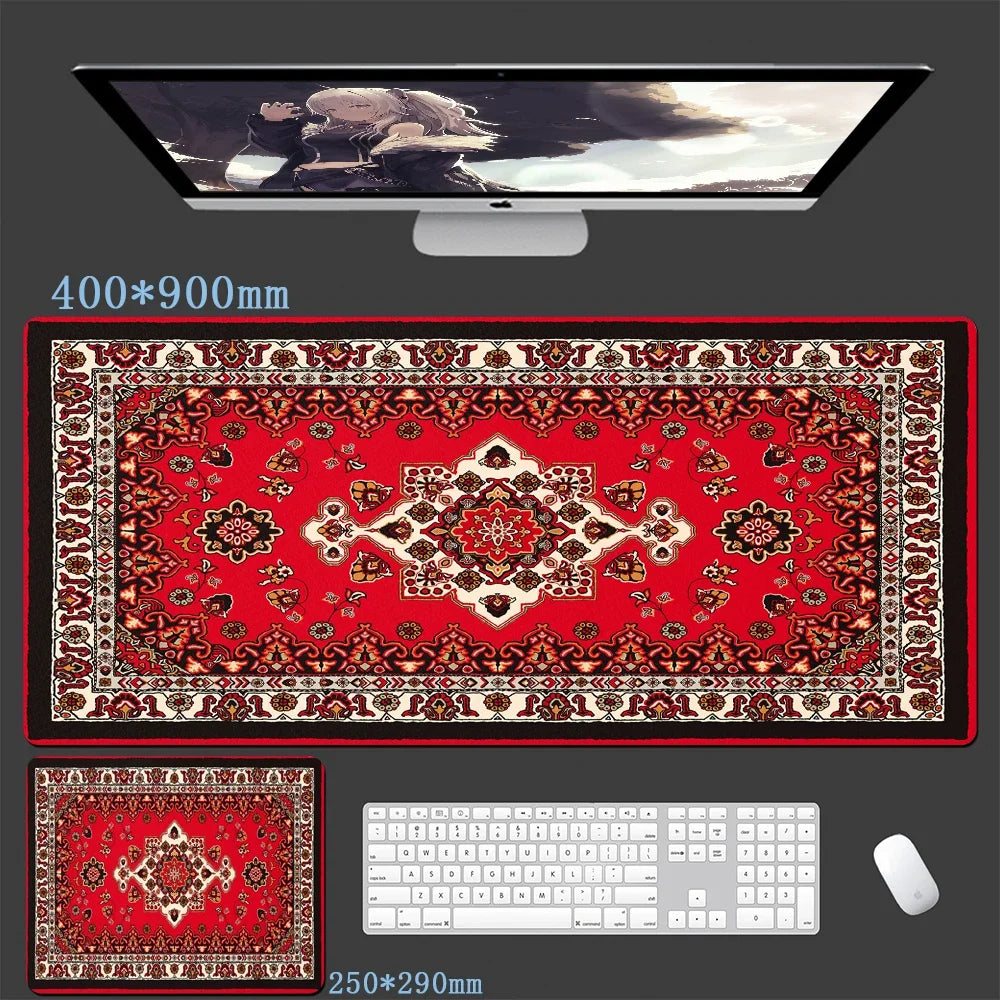tapis souris persan rouge noir classique gamer table ordinateur chainsaw man anime
