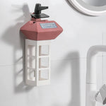 organisateur mural blanc transparent accessoires coiffure moderne salle bain adhésif multifonction