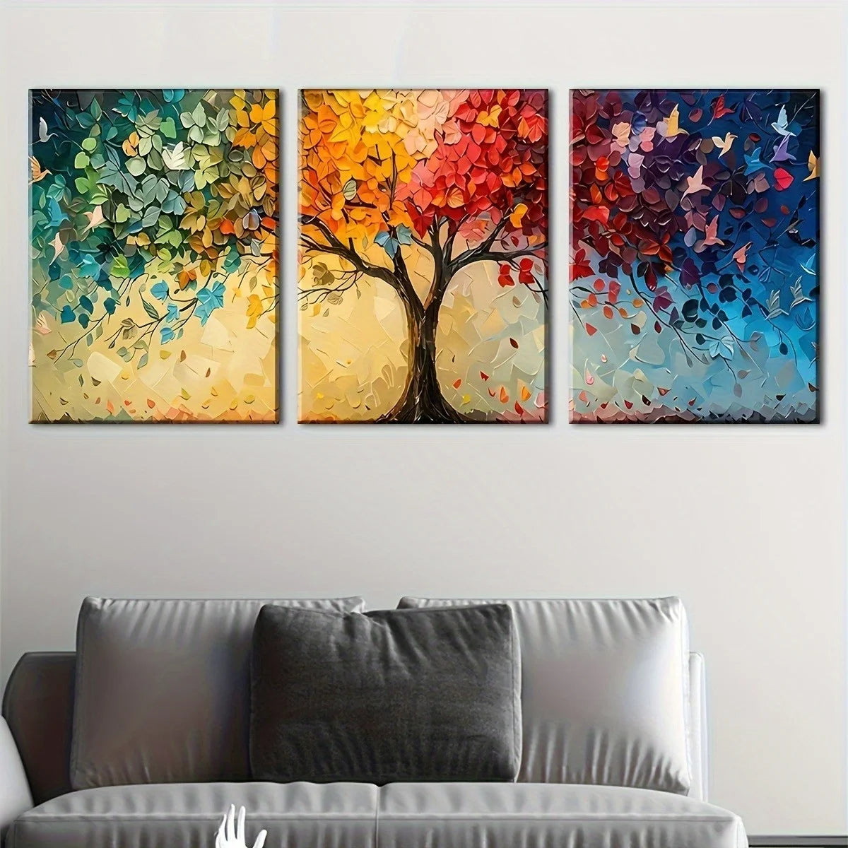 tableaux abstraits arbres peints couleur moderne sans cadre décoration murale chambre salon impression toile