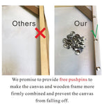 cadre bois moderne tableau toile diy adhésif pushpins minimaliste fixations