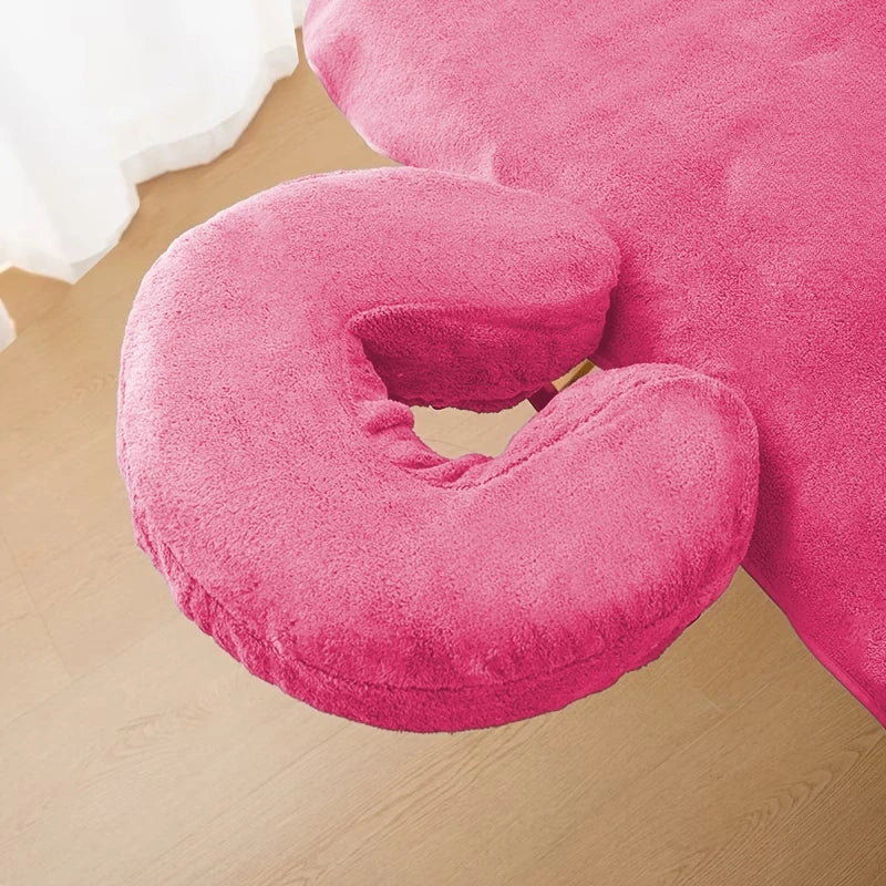 coussin voyage velours doux rose bleu gris confortable sans electricité relaxation