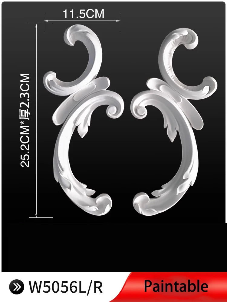 appliques decoratives sculptees floral classique blanc meubles deco mur opacite grande taille DIY