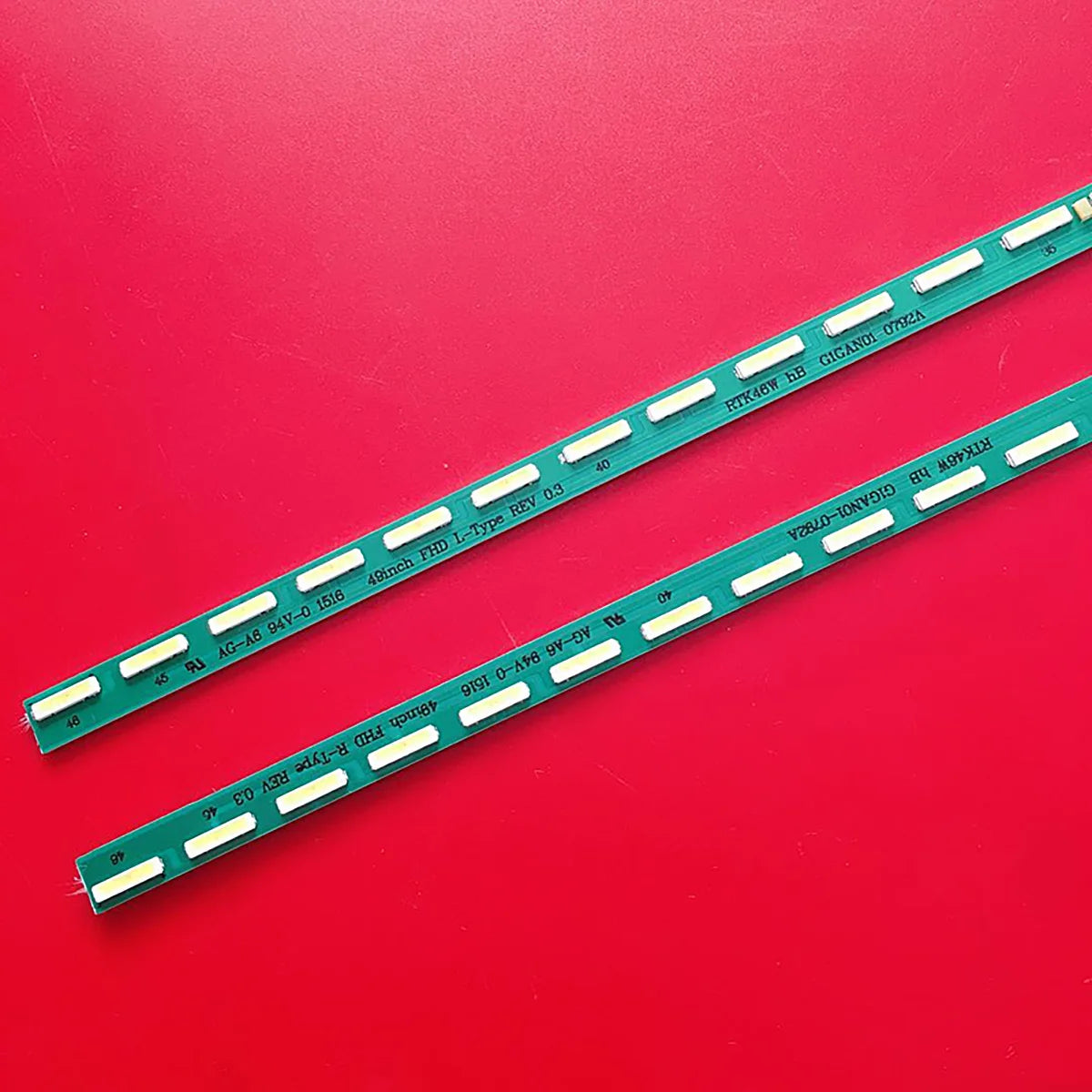 éclairage spécial bande led vert moderne 46 led 536mm 69v connecteur each end