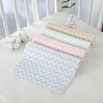 tapis bébé rose bleu zigzag blanc anti urine réutilisable coton moderne doux chambre bébé