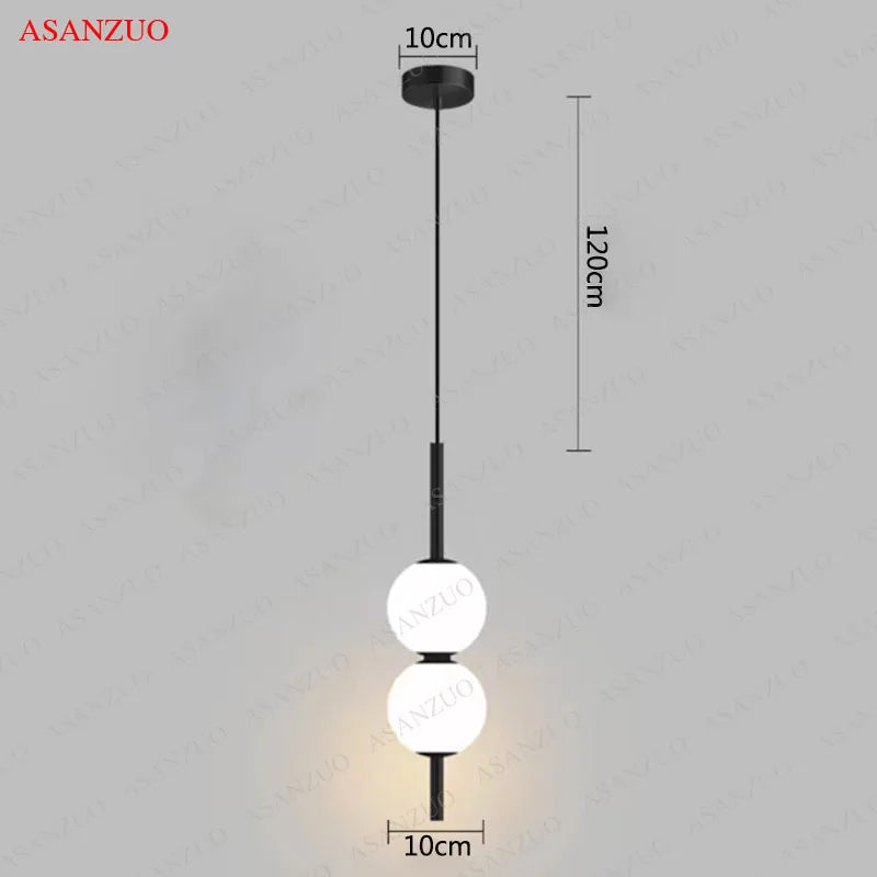 suspension lumineuse moderne sphères translucides blanc doré chambre salon minimaliste