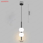 suspension lumineuse moderne sphères translucides blanc doré chambre salon minimaliste