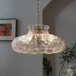 suspension lumineuse moderne vintage verre dépoli cuivre poli transparent doré chambre restaurant