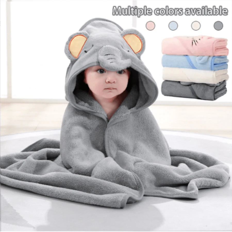 robe bain bébé animaux mignons gris blanc rose bleu douce confortable sortie plagewasher machine