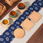 coasters bois naturels respectueux environnement minimaliste bois chêne noyer sets coeurs rectangles