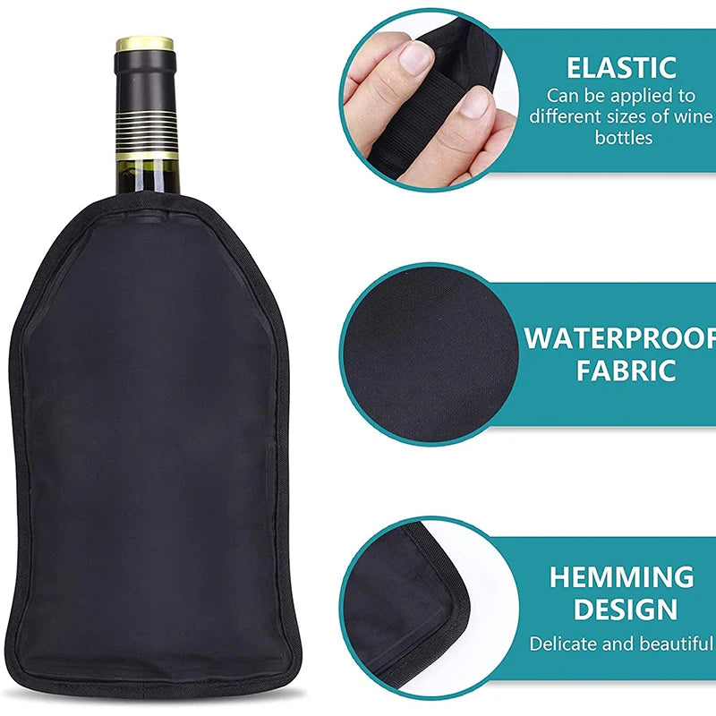 refroidisseur bouteille vin silicone isotherme moderne pique nique bar accessoire glaçons transparent blanc