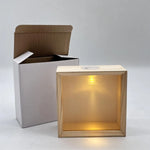 boîte lumineuse transparente moderne bois naturel blanc câble usb 26cm 13cm 6cm
