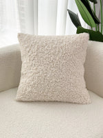 taies d'oreiller solides polyester texture bouclée doux beige clair 30x50cm 45x45cm 50x50cm