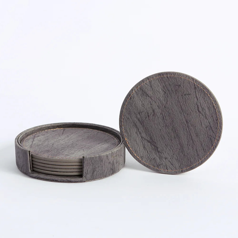 coasters texture bois gris marron moderne pièces boîte rangement elasthanne