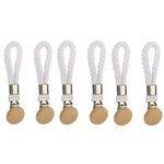 porte serviettes moderne rustique clips métalliques cordon tressé boutons bois gris noir blanc tissu