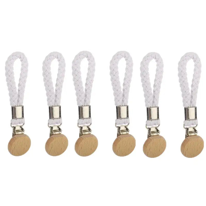 porte serviettes moderne rustique clips métalliques cordon tressé boutons bois gris noir blanc tissu