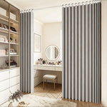 rideau opaque beige clair rayures verticales moderne fenêtre vitrine fixations