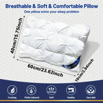 oreiller blanc plissé moderne 60x30cm coton polyester voyage literie couverture