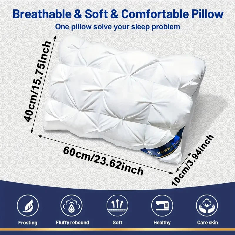 oreiller blanc plissé moderne 60x30cm coton polyester voyage literie couverture