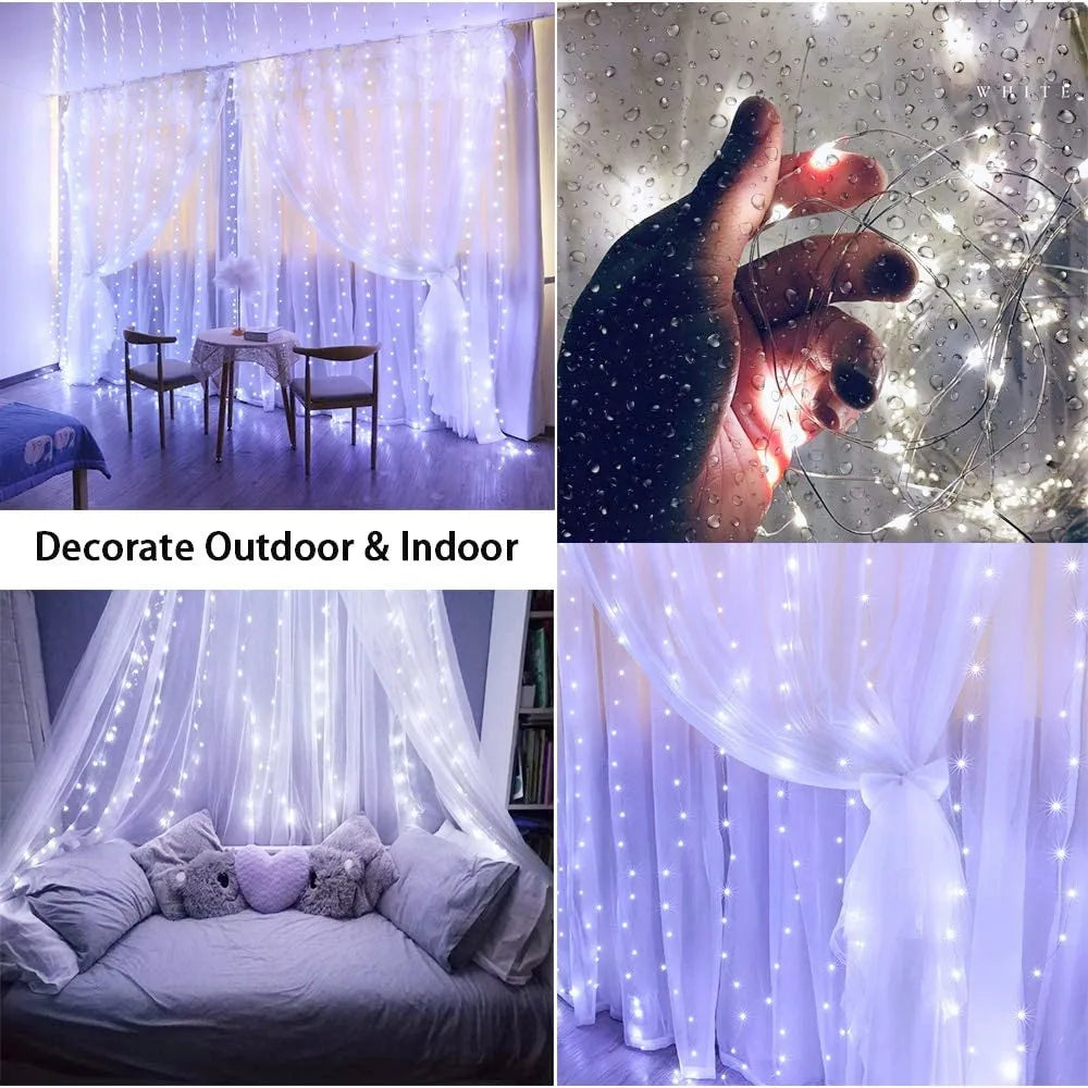guirlande lumineuse étoiles multicolore led blanc moderne télécommande noël nouvelle année chambre